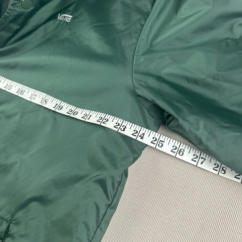 Vans Riley Men's XL Green Windbreaker Hooded Snap Button Coach Fleece Jacket - Picture 5 of 11